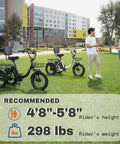 Fat Tire Folding Electric Tricycle For Adults With Large Basket Three Wheels Step Thru E Trike 700W 1100W Peak Removable Battery UL2849 Safe Battery Green Premium Model on grass with riders