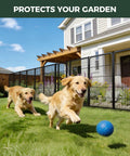 Heavy Duty Outdoor Garden Fence For The Yard, 40 Inch High By 36.2 Foot Long Metal Animal Barrier For Dogs, shown in garden