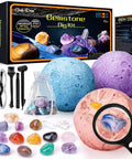 Space Gem Excavation Kit For Kids With Real Gemstones, Solar System STEM Toy For Ages 6 And Up, Archaeology And Geology Science Project Gift, Includes Hammer, Chisel, Brush, Goggles And Magnifier