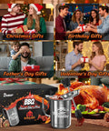 All In One BBQ Basting Brush And Sauce Cup Set For Grilling with gift box and turkey in festive setting