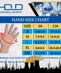 Hand size chart showing measurement guide for Six Pairs Work Gloves For Men And Women Touchscreen Ready Heavy Duty Utility