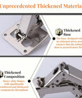 Close-up of 175 Degree Heavy Duty Cabinet Hinges Set For Wide Opening with thickened base and composition details.