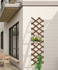 Expandable Garden Trellis For Climbing Plants Outdoor Adjustable Wooden Lattice Fence Panel 13.1 Inches By 67 Inches No Tool Needed EZ Install mounted on house wall