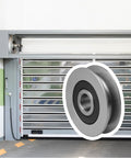 CNBTR iron bearing steel cable pulley, front view with U-shaped groove