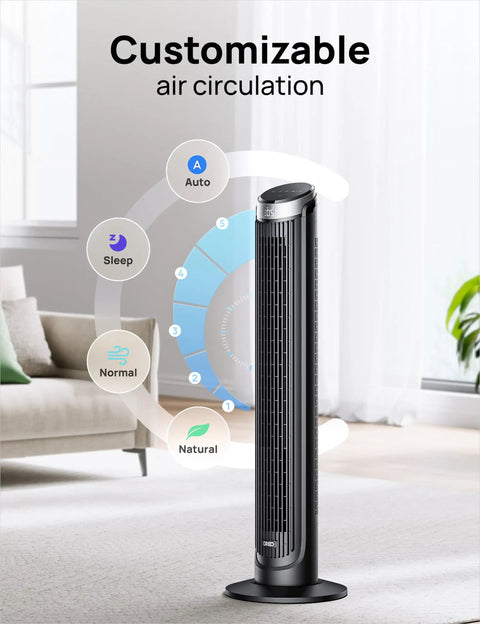 Ultra Stealthy Tower Fan For Bedroom Delivering Crisp Cool Breezes And Dead Silent Operation At Twenty Eight Decibels So You Can Chill Out All Night With Flexible Oscillation Timing