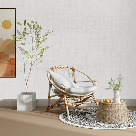 Room styled with Grasscloth Linen Textured Cream Peel And Stick Wallpaper Roll 24 Inch By 394 Inch for walls and decor.