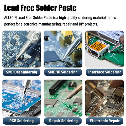 Lead Free Solder Paste Sn64.7 Bi35 Ag0.3 20G No Clean Medium Temp For SMD SMT IC LED PCB Repairs, Melts At 151C And 179C