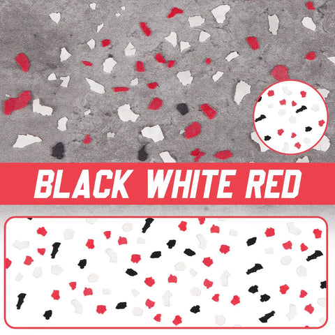 Epoxy Floor Decorative Flakes Kit 2.4 Kg 5.3 Lb Red Black White Blend 5-8 Mm Chips For Garage Basement And Concrete Coatings