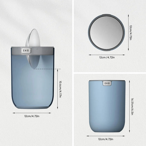 Ultra Compact 1.5L Mini Tabletop Trash Can With Swing Lid For Bathroom Vanity Or Desk Space Saving 4.7 Inch Diameter 6.5 Inch Tall