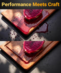 Slick Adjustable Juice Groove Router Jig For Cutting Boards Up To 30 X 23 Inches with juice on wood, showcasing cutting board use.