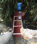 Low Head Hydropower Turbine Generator 1kW 1.5kW 2kW Axial Flow System for home or farm, installed in natural water channel