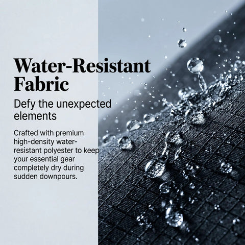 Water-repelling fabric detail of Hydration Backpack With 2L BPA Free Water Bladder Lightweight Daypack With Waist Pockets And Helmet Holder