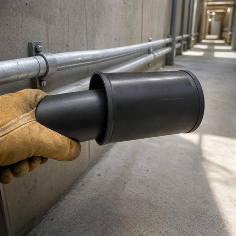 Heavy Duty Pe Conduit Connector Push Fit Direct Socket For Cable Management 160Mm, black PE material, easy push fit install outdoors.