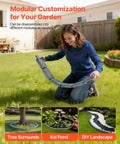 Person assembling Faux Stone Landscape Edging Kit No Dig Border For Lawn And Garden Flexible Stone Look Edging