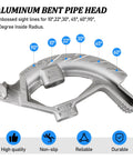 Heavy Duty 1/2 Inch Emt Conduit Bender Head With 3/4 Inch Pipe Handle showing embossed degree markings for precise bends.