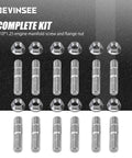 Garage Grade 12 Pair Exhaust Manifold Stud And Heavy Duty Nut Bolt Kit Upgrade M10 X 48mm stainless steel fasteners in complete kit.