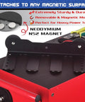 Magnetic Power Tool Organizer With 3 Slot Utility Rack, Wall Mount Heavy Duty Cordless Drill Holder And Removable Tool Tray For Garage, Workshop, And Warehouse, Keeps Tools Handy And Tidy, black with 3 slots