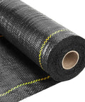 Heavy Duty Weed Barrier Fabric 6x200 Feet Ground Cover Mat For Greenhouses Gardens Raised Beds And Outdoor Landscaping Lets Air Water And Nutrients Through While Blocking Weeds And Withstanding Foot Traffic visible in roll form on white background.
