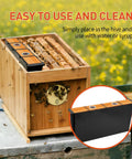 Two Pack Six Point Five L Beehive Feeder with Beeswax Treated Wood Frames in hive, showing easy-to-use design