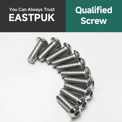 25-Piece 1/4-20 Button Head Socket Cap Bolts Set In 304 Stainless Steel 18-8 Bright Finish Fully Threaded