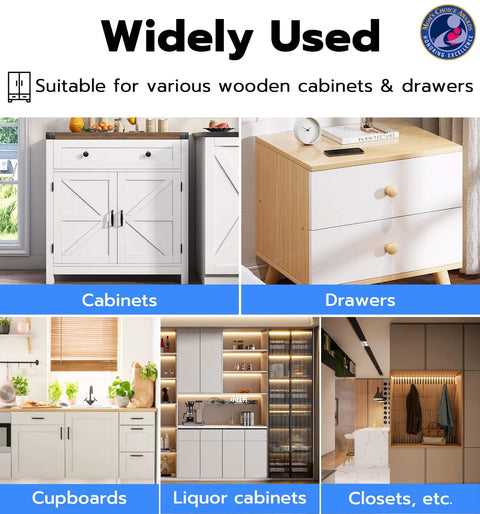 Various cabinets and drawers showcasing usage of Hidden No Drill Adhesive Magnetic Cabinet Lock With Five Unlock Methods App Apple Watch RFID NFC Bluetooth And Alexa Keyless Security For Baby Proofing Cabinets Drawers Closets And Liquor Cabinets White.