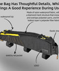 Top Tube Bike Bag Waterproof Front Frame Organizer 2.1L with dual side mesh pockets and YKK zipper for MTB road bike