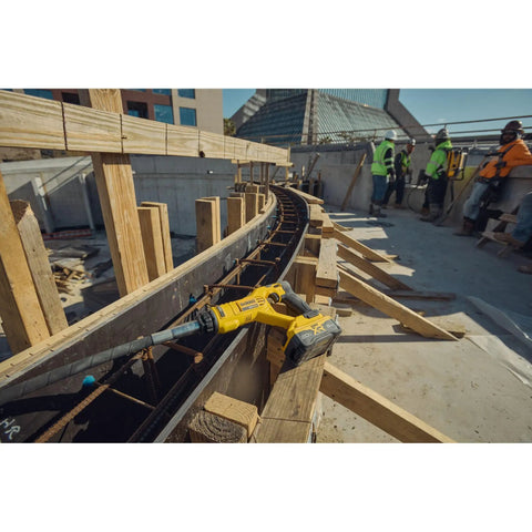 20V Max Pencil Vibrator with 4 ft flexible shaft on construction site for concrete consolidation, tool only