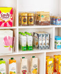 Straight Fire Kitchen Organization To Keep The Mess Tight With This Six Pack Of Large Clear Pantry Bins Boasting Heavy Duty Handles For Fridge Cabinet Freezer Sorting, arranged in pantry.