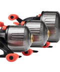 Side view of Beefy Tuff Spincast Reel Size 10 With 3 Ball Bearings Teflon Twin Cam Drag Aluminum Frame Instant Anti Reverse