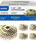 Pro Grade Galvanized Roofing Nails One Quarter Inch Shank Fifteen Degree Coil Fasteners With Solid Round Heads built tough for siding.