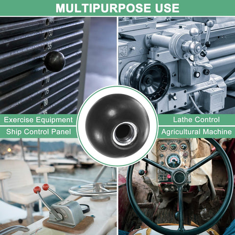 5 Pack M10 Threaded Ball Knobs, 35mm Diameter Thermoset Ball Knobs With Phenolic Steel Insert For Lathe, Milling, Drills