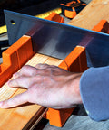 12 Inch Miter Box Kit With Saw Included For No Nonsense Precise Cuts At 90 45 22.5 And 0 Degrees, in use cutting wood