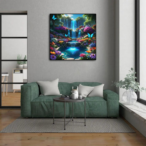 Beginner Friendly Diamond Painting Kit For Adults 5D DIY Full Round Drill Waterfall Landscape Art Set in living room decor