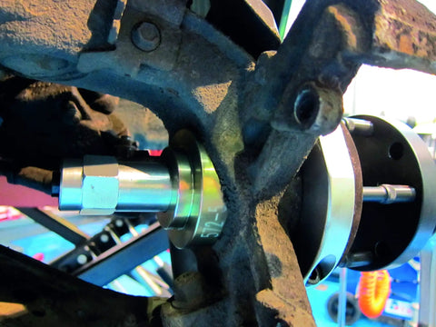 Close-up view of GEN2 Wheel Bearing Kit 62 66 72 85mm for VAG Cars Pro Grade Set With Extraction Adaptor on VAG vehicle