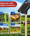 Solar Powered Fence Charger 0.18J Output With 24 7 Day Night Protection Portable Fence Energizer For Dogs Chickens Garden And Livestock