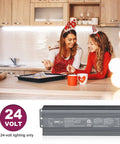 96W Triac Dimmable LED Driver Power Supply 120V AC to 24V DC Transformer with Lutron Leviton Dimmers shown in kitchen use