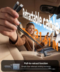 Person in car holding Ultra Flexible USB C Car Charger With Fast Charge For iPhone 17 16 15 Galaxy S26 Pixel And More