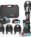 Heavy Duty 18V Cordless Electric Hydraulic Pipe Crimper With Three Jaws And Badass 32KN Force for pipe fitting with case and battery.