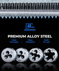Heavy Duty 81-Piece Tap And Die Set For Metric And Sae Threads Made Of Premium GCr15 Tool Steel To Repair Damaged Screws Fast Without Hassle, 63 HRC taps and dies