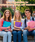 Students holding 300 Pack Plastic Document Folders With Clear Pockets, Letter Size 8.7 By 12.2 Inches, A4 Assorted Color File Sleeves