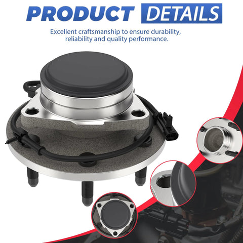 Front Wheel Hub Bearing Assembly 6 Lug With ABS 2 Pack For 2000 2006 Chevy Tahoe And 2001 2006 GMC Sierra 1500 2WD Models Only