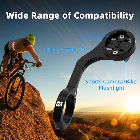 Out Front Bike GPS Computer Mount For 25.6mm And 31.8mm Handlebars Aluminum Aero Bar Bracket in mountain biking setting