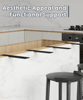 Built Like A Tank Heavy Duty 12 Inch Countertop Support Brackets Set Of 4 Steel Knee Wall Brace Perfect For Kitchen Remodeling, black steel braces supporting a countertop.