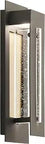 River Path Contemporary 1 Light LED Outdoor Wall Mount in Olde Bronze Finish with Clear Seeded Glass Panel against a white background.