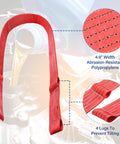 No Tilt Drum Handling Sling For 55 Gallon Drums With Dual Ratchet Straps, red polypropylene, 4 lugs, 4.9 inch width