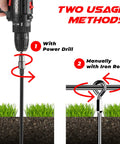 15 Inch Ground Anchors Screw In For Heavy Duty Wind Protection usage methods with power drill and iron rod for stability