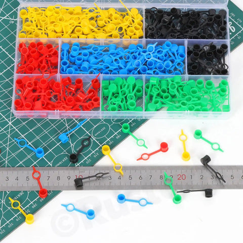 250Pcs Five Color Pro Grade Grease Fitting Cap Kit For Auto Cars And Motorcycles Zerk Fitting Covers in box on mat