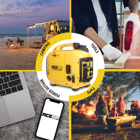 Whisper Quiet 1500 Watt Portable Inverter Generator with 120V AC Outlet USB Type A 12V DC for camping and power tools