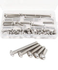 Heavy Duty 50 Piece 1/4 20 Phillips Pan Head Machine Screw Kit With Ridiculously Tough 304 Stainless Steel in organizer case.