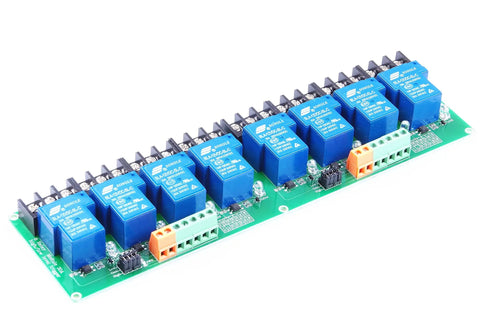 Beefy Eight Channel Relay Module With Optocoupler Isolation For PLC Automation And Industrial Control 12V DC Coil High Or Low Level Trigger